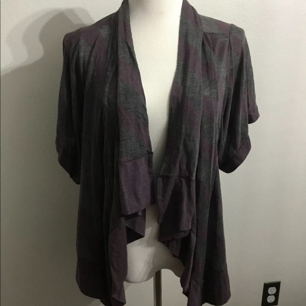 Splendid open front purple sweater